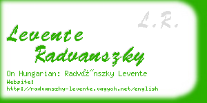 levente radvanszky business card